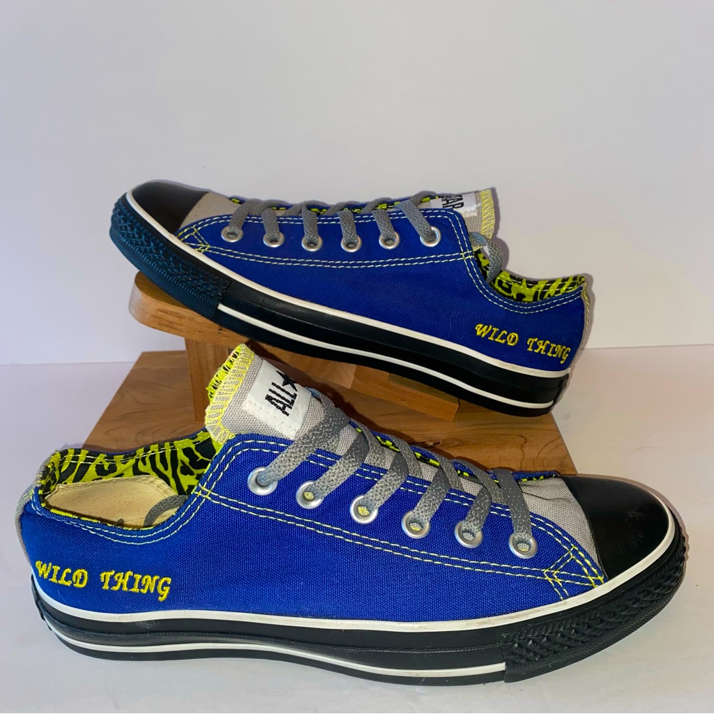 Converse All Star Ox Sneaker 9 Blue With Black Soles And Yellow Trim Wild Thing
